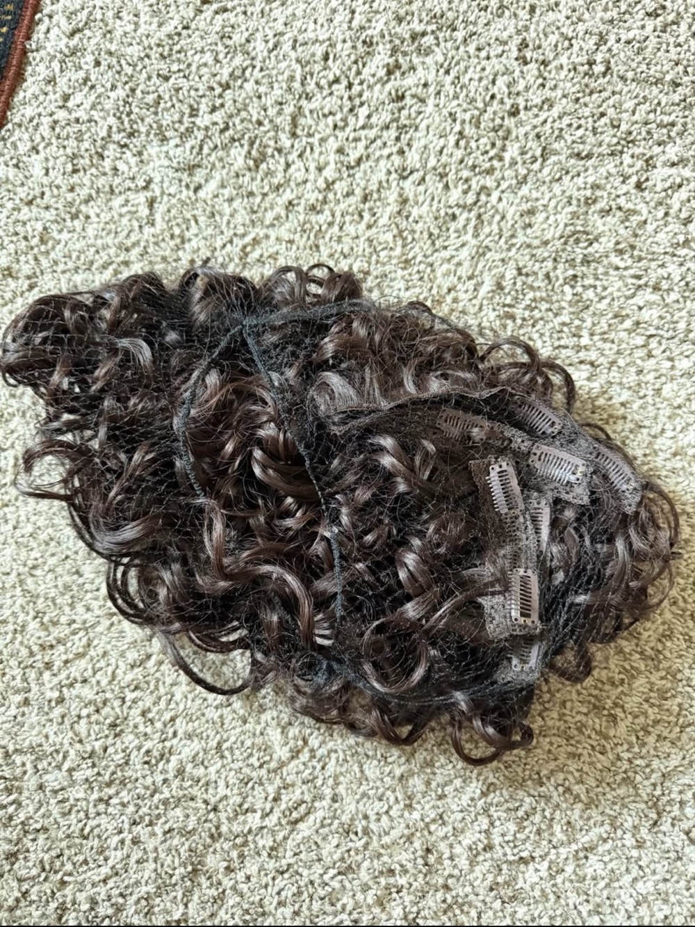 Dark Brown Curly Clip-In Hairpiece for Women - Versatile Styling